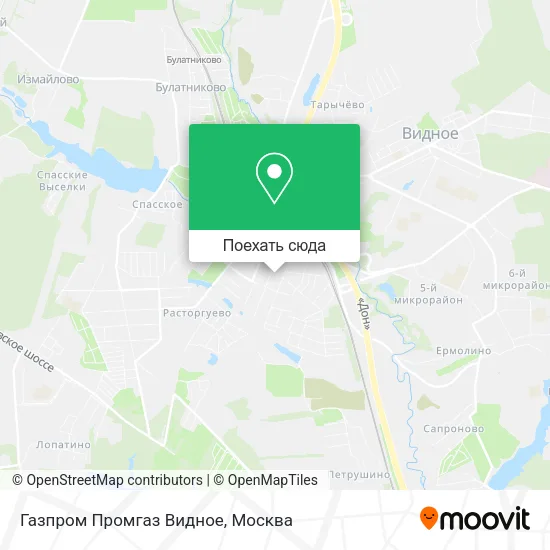 Карта Газпром Промгаз Видное