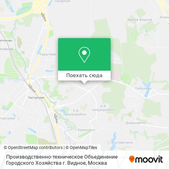 Карта Производственно-техническое Объединение Городского Хозяйства г. Видное