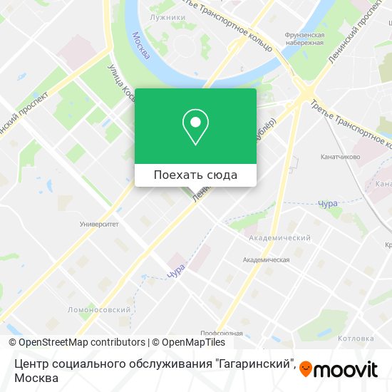 Карта Центр социального обслуживания "Гагаринский"