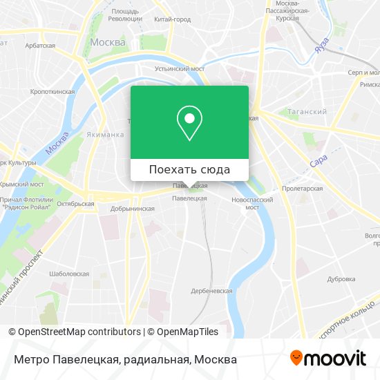 Карта Метро Павелецкая, радиальная