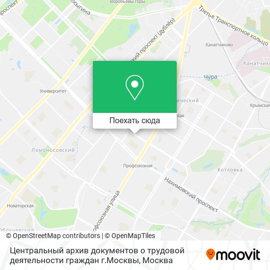 Карта Центральный архив документов о трудовой деятельности граждан г.Москвы