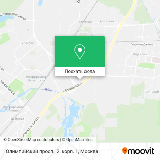 Карта Олимпийский просп., 2, корп. 1