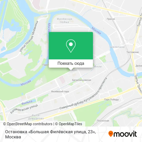 Карта Остановка «Большая Филёвская улица, 23»