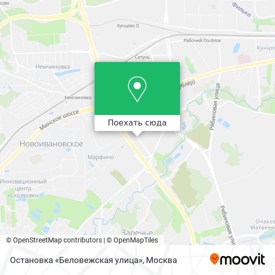 Карта Остановка «Беловежская улица»