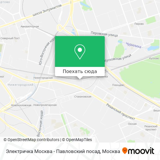 Карта Электричка Москва - Павловский посад