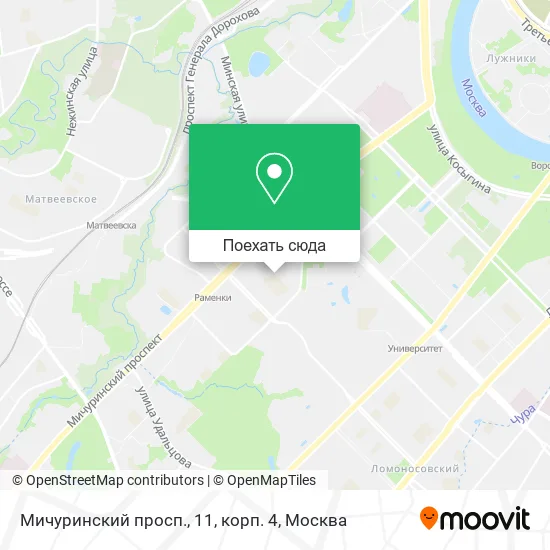 Карта Мичуринский просп., 11, корп. 4
