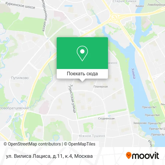 Карта ул. Вилиса Лациса, д.11, к.4