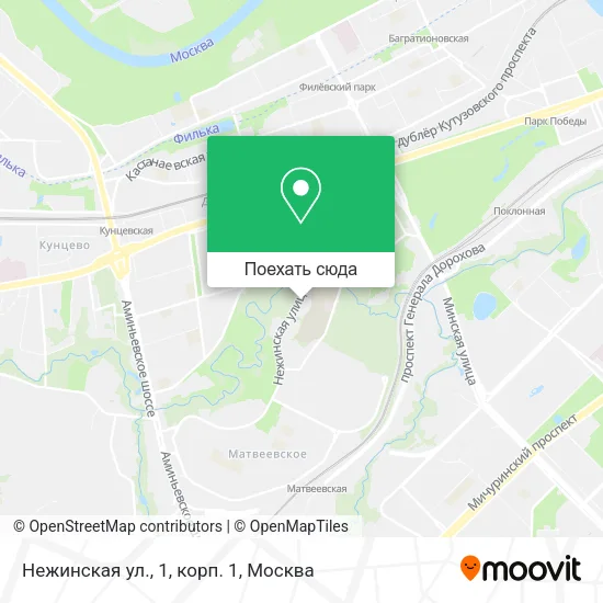 Карта Нежинская ул., 1, корп. 1