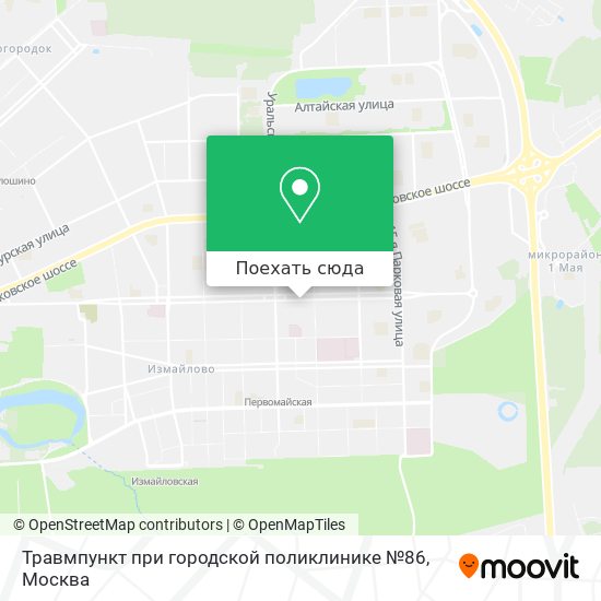Карта Травмпункт при городской поликлинике №86