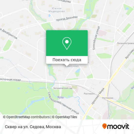 Карта Сквер на ул. Седова