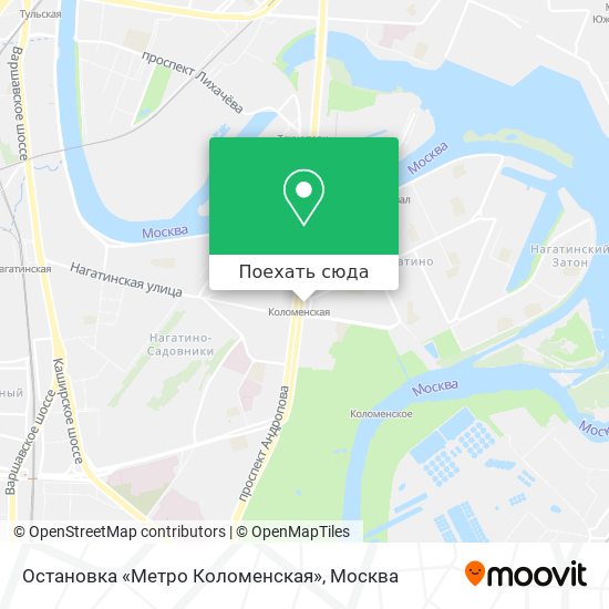 Карта Остановка «Метро Коломенская»