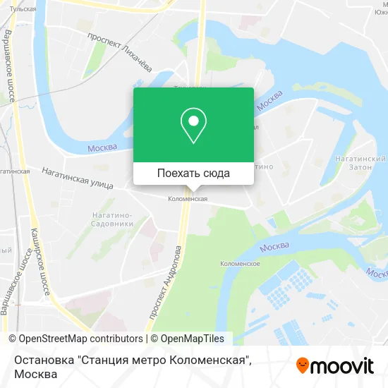 Карта Остановка "Станция метро Коломенская"