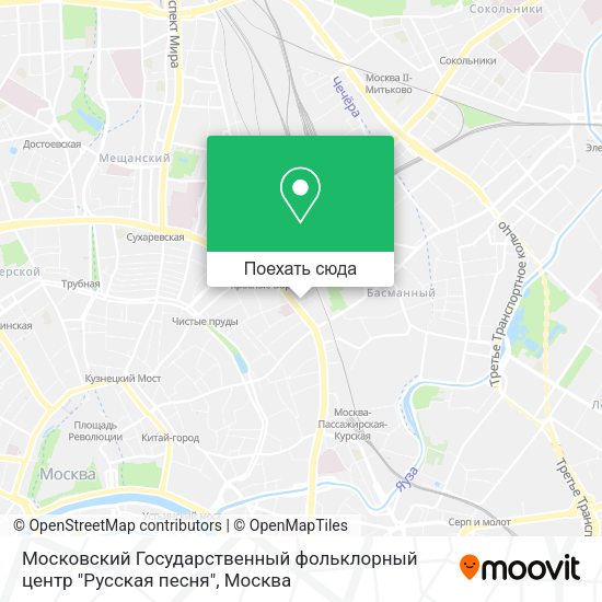 Карта Московский Государственный фольклорный центр "Русская песня"