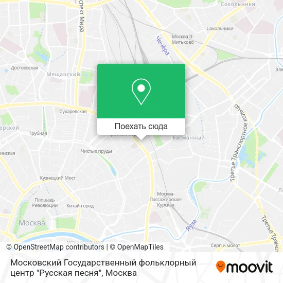 Карта Московский Государственный фольклорный центр "Русская песня"