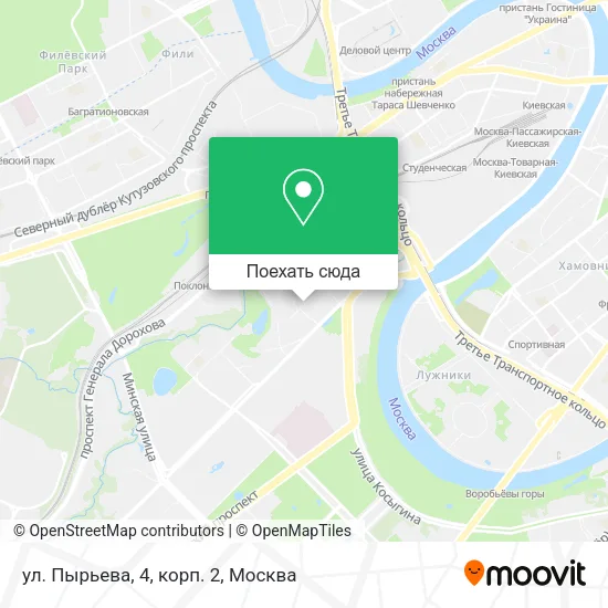 Карта ул. Пырьева, 4, корп. 2