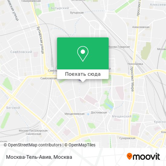 Карта Москва-Тель-Авив
