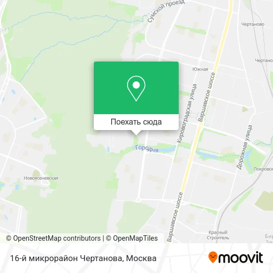 Карта 16-й микрорайон Чертанова