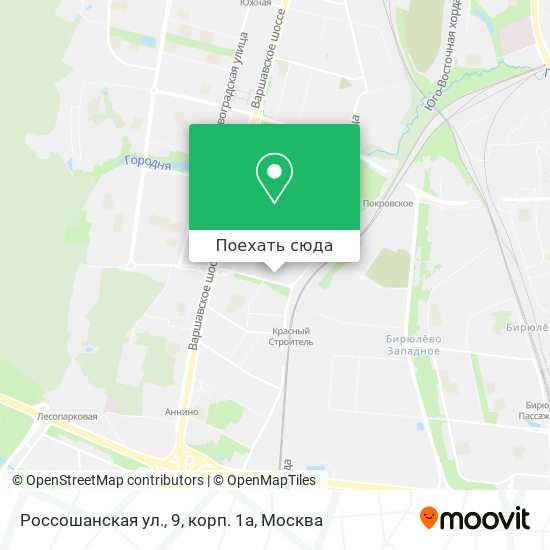 Карта Россошанская ул., 9, корп. 1а