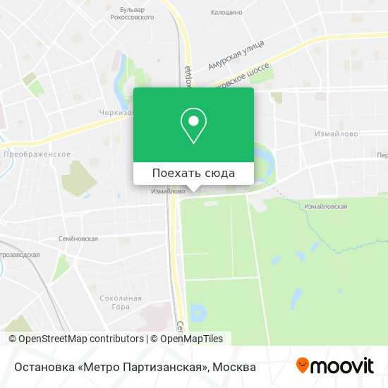 Карта Остановка «Метро Партизанская»