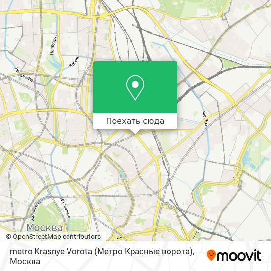 Карта metro Krasnye Vorota (Метро Красные ворота)