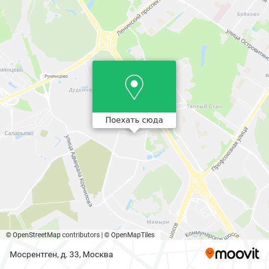 Карта Мосрентген, д. 33