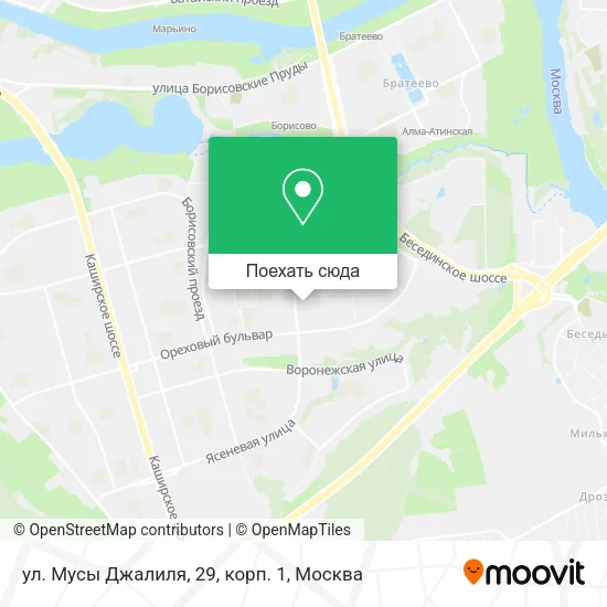 Карта ул. Мусы Джалиля, 29, корп. 1