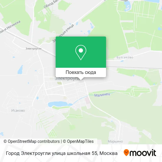 Карта Город Электроугли улица школьная 55