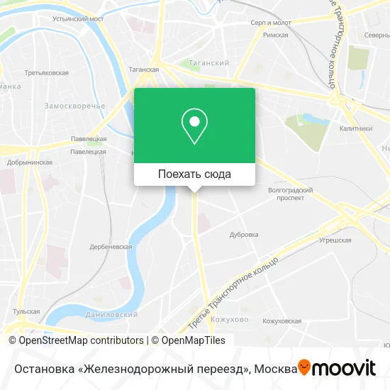 Карта Остановка «Железнодорожный переезд»