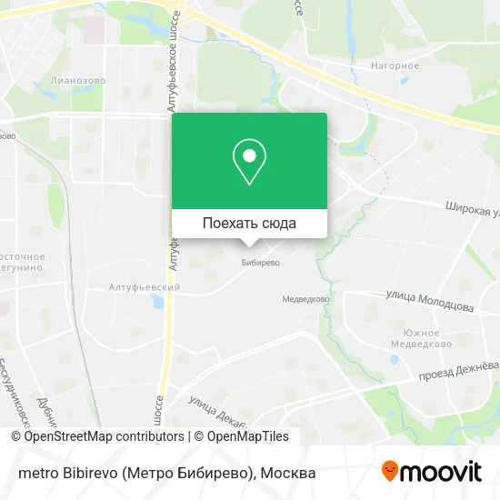 Карта metro Bibirevo (Метро Бибирево)