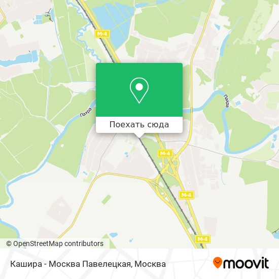 Карта Кашира - Москва Павелецкая