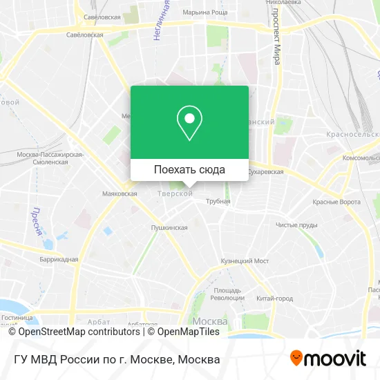 Карта ГУ МВД России по г. Москве