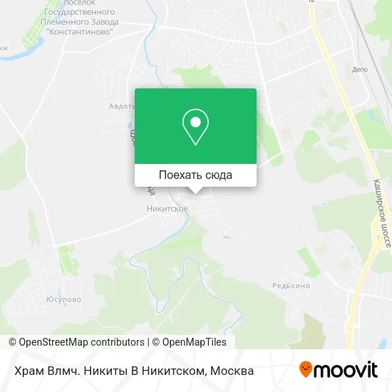 Карта Храм Влмч. Никиты В Никитском