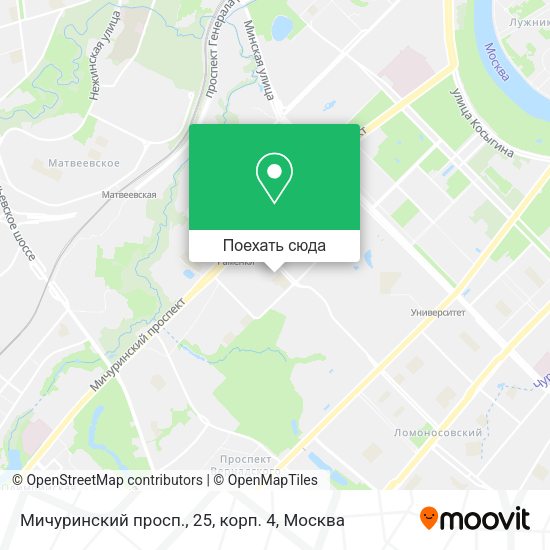Карта Мичуринский просп., 25, корп. 4