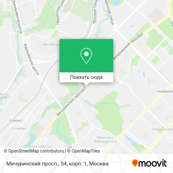 Карта Мичуринский просп., 54, корп. 1