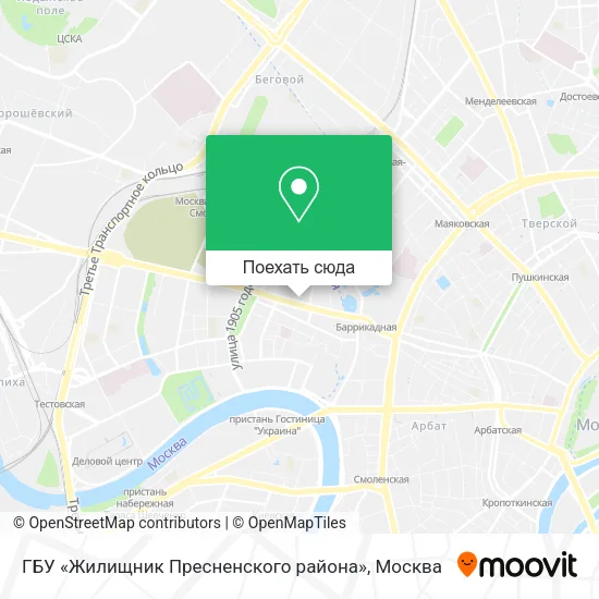 Карта ГБУ «Жилищник Пресненского района»