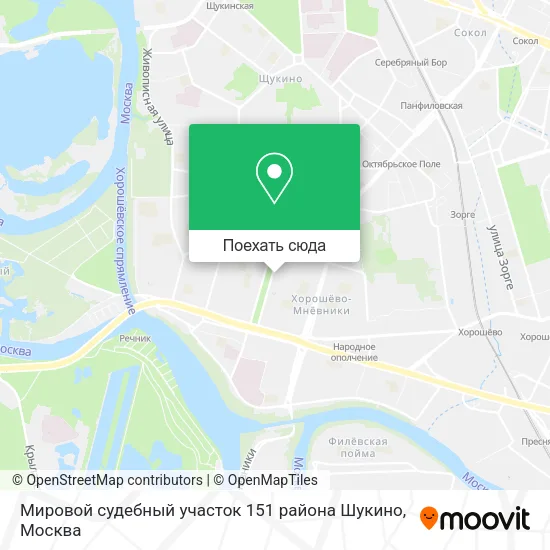 Карта Мировой судебный участок 151 района Шукино