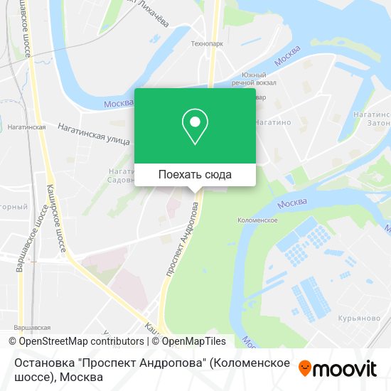Карта Остановка "Проспект Андропова" (Коломенское шоссе)