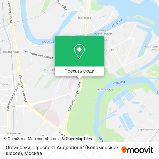 Карта Остановка "Проспект Андропова" (Коломенское шоссе)