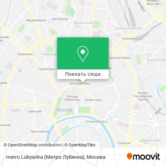 Карта metro Lubyanka (Метро Лубянка)