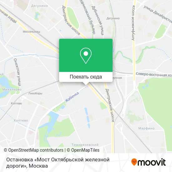 Карта Остановка «Мост Октябрьской железной дороги»