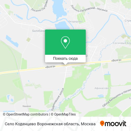 Карта Село Коденцево Воронежская область