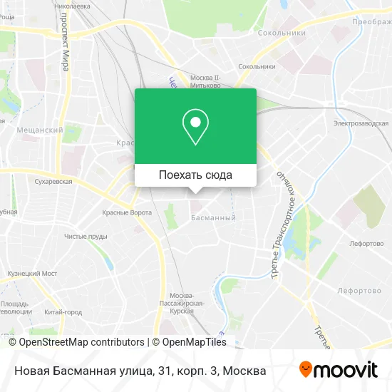 Карта Новая Басманная улица, 31, корп. 3