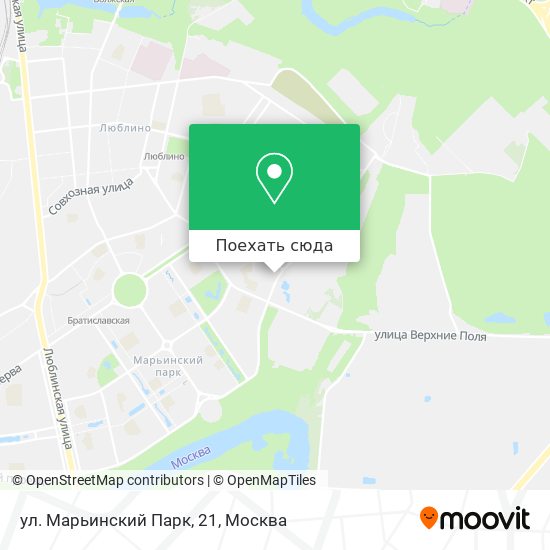 Карта ул. Марьинский Парк, 21