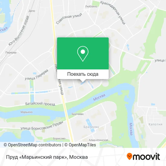 Карта Пруд «Марьинский парк»
