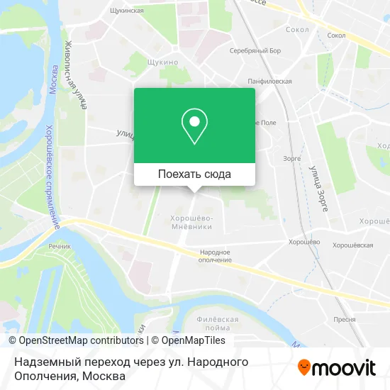 Карта Надземный переход через ул. Народного Ополчения