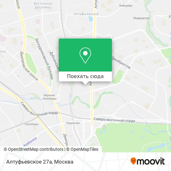 Карта Алтуфьевское 27а
