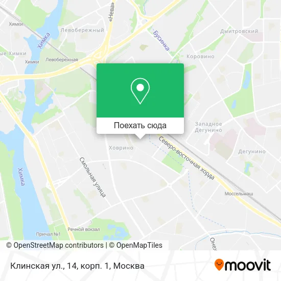 Карта Клинская ул., 14, корп. 1