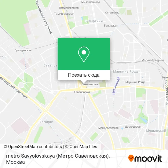 Карта metro Savyolovskaya (Метро Савёловская)