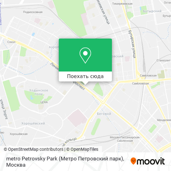 Карта metro Petrovsky Park (Метро Петровский парк)