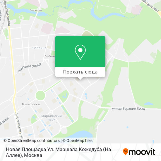 Карта Новая Площадка Ул. Маршала Кожедуба (На Аллее)